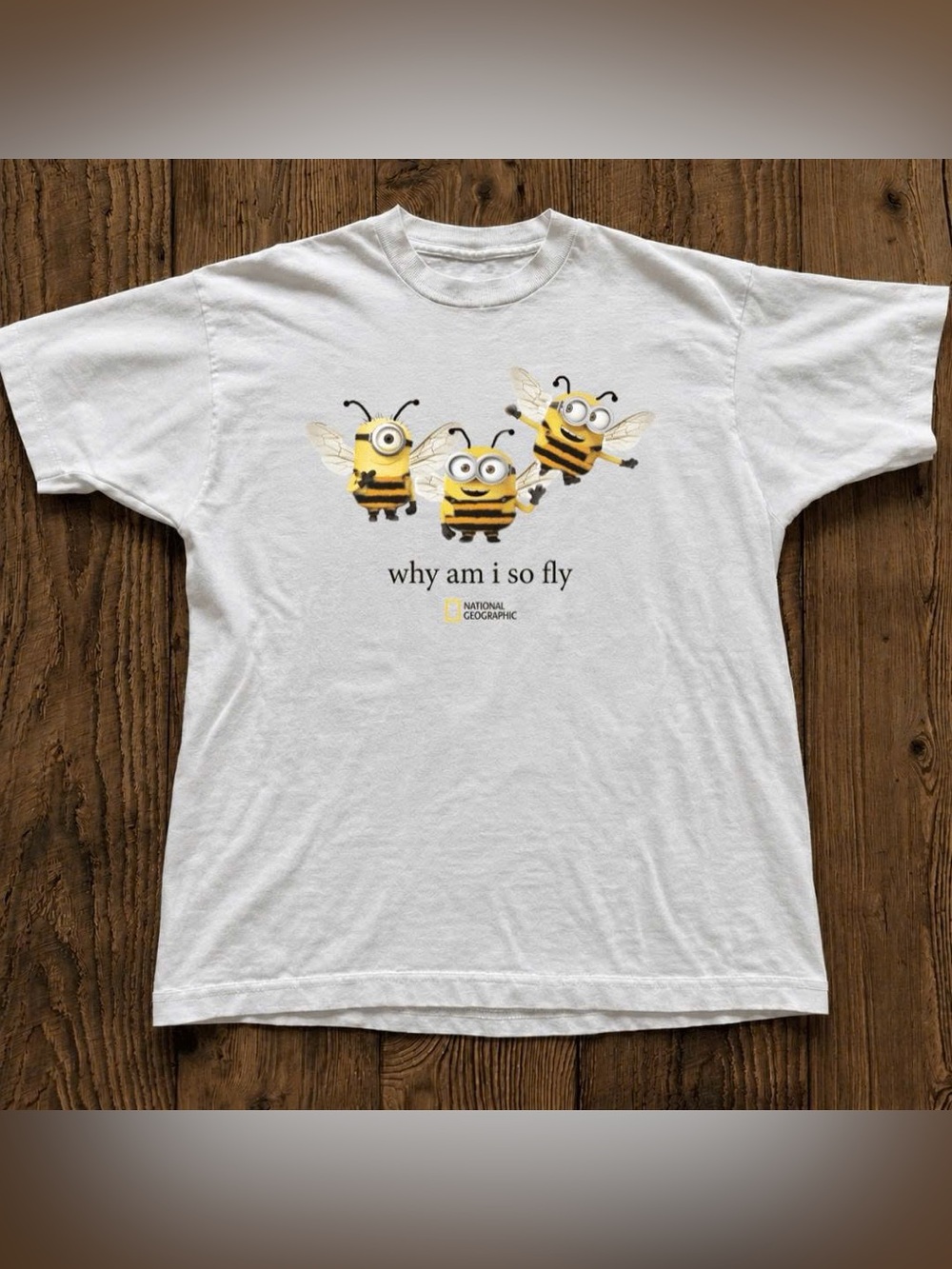 National Geographic White Kids Bee Graphic Tee with Yellow Accents